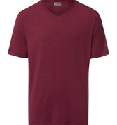 Casuals Soft V-Neck T-Shirt | Carbernet Melange 75035-3045